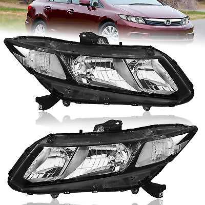 #ad 2X Headlights Assembly For 2012 15 Honda Civic Sedan 4 Door 2012 13 Coupe 2 Door $120.99