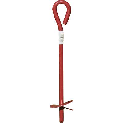 #ad #ad Midwest Air Tech 3 In. x 15 In. Red Steel Screw In Earth Anchor 901111A Midwest $6.57