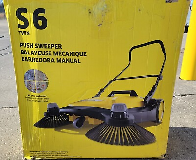 #ad Karcher S 6 Twin Walk Behind Outdoor Hand Push Floor Sweeper READ DESCRIPTION $259.99