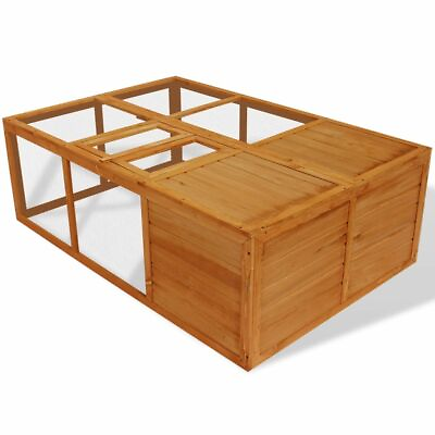 #ad Foldable Animal Cage Wooden Outdoor Chicken Coop Rabbit Hutch Habitat Pet Cage $187.99