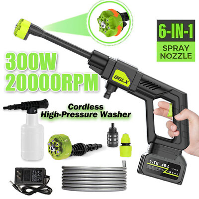 #ad 48V Cordless Cold Water Pressure Washer Power Cleaner Portable Detailing Hose $71.98