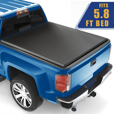 #ad 5.8FT Soft Roll Up Tonneau Cover Bed For 2007 2024 Silverado Sierra 1500 $135.99