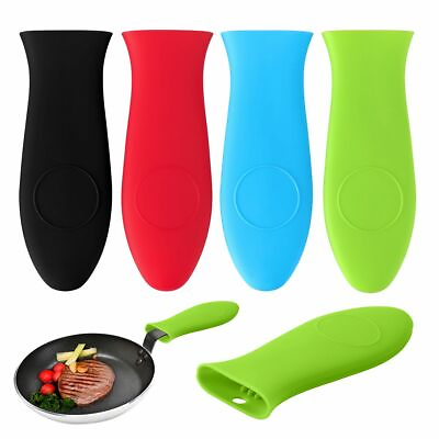 #ad 1 4pack Silicone Holder Cast Iron Hot Skillet Handle Cover Potholder Pan Sleeve $9.01