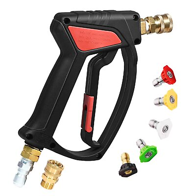 #ad 4500 PSI Short Pressure Washer Gun with Swivel amp; Spray Nozzles 3 8 M 1 4 QC $51.03