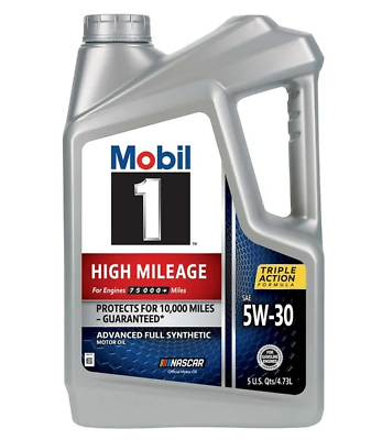 #ad Mobil 1 High Mileage Full Synthetic Motor Oil 5W 30 5 Quart Free Ship $24.99