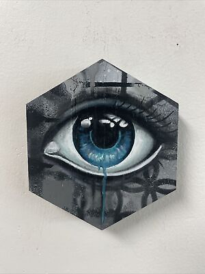 #ad Blue Eye Original Painting Graffiti Art Street Art Tattoo Art $150.00