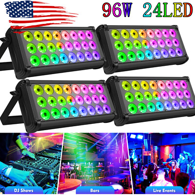 #ad 96W DMX RGBW 24LED Wall Wash Bar Light Stage Lighting DJ Washer Party Disco Show $335.99