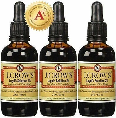 J.CROW#x27;S® Lugol#x27;s Solution of Iodine 2% 2 Oz Three Pack 3 Bottles #ad $34.49