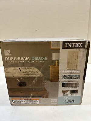 #ad Intex Dura Beam Deluxe Air Mattress 18quot; Twin w Built In Electric Pump $38.99