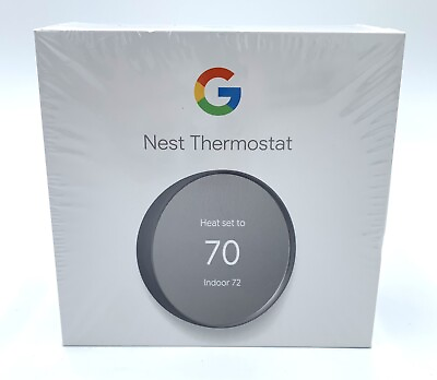 #ad Google Nest Smart Thermostat Charcoal GA02081 US NEW SEALED $74.99