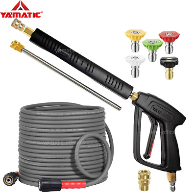 #ad #ad YAMATIC Pressure Washer Gun and Hose Kit 3 8quot; Swivel Quick Connector amp; M22 14mm $82.39