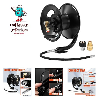 #ad Pressure Washer Hose Reel 100 FT Heavy Duty Steel Hose Reel for Power Washer $139.99