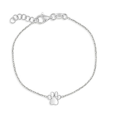 #ad 5.5quot; 6.5quot; Polished Dog Paw Kids Children#x27;s Girls Bracelet Sterling Silver $30.00