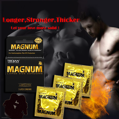 #ad Trojan Magnum Large Lubricated Condoms 12 100 Pack $39.99