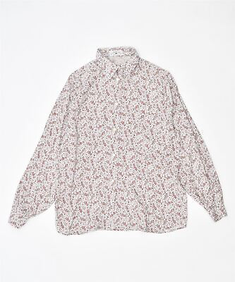 #ad IL CAMICIAIO DEL RE Womens Shirt Blouse IT 44 Medium Pink Floral Vintage CQ03 GBP 5.93