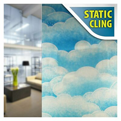 #ad BDF 1CCCB Window Film Non Adhesive Cotton Candy Cloud Blue Static Cling $89.99