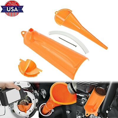 #ad #ad 9#x27;#x27; Crankcase Fill Primary Case Oil Fill Drip Free Oil Funnel Fit For Harley $9.81