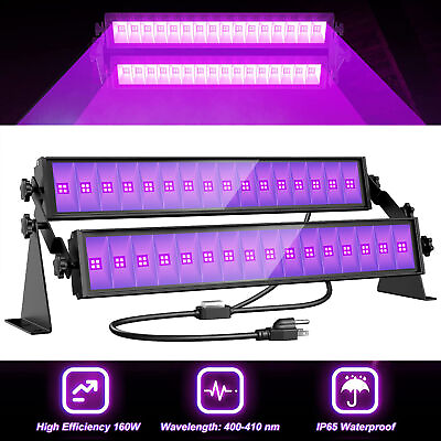 #ad 160W UV LED Black Light Wall Washer Bar with 5ft US Plug amp; Switch for Stage XMAS $50.48