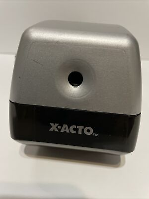 #ad #ad X Acto Helix Office Electric Pencil Sharpener Silver Black 1900 TESTED WORKS $14.99