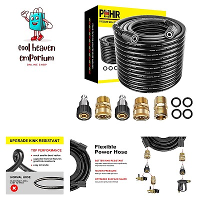 #ad Pressue Washer Hose 100ft 1 4quot; 4000 PSI Kink Resistant Heavy Duty High Press... $82.99
