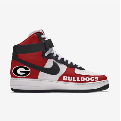 #ad SEC School UGA Georgia Bulldogs Custom Painted Nike Air Force 1 High $275.00