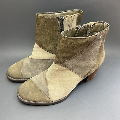 Earth Origin Ankle Boot Womens 7.5B Malta Olive Multi Water Resistant Suede $28.57