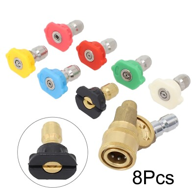 #ad #ad 7pcs High Pressure Washer Nozzles Quick Connect Rotary Joints Parts Replacement $34.04
