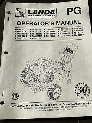 #ad Landa PC Operators Manual Portable Water Pressure Washers book Parts service $37.99