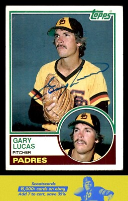 #ad 1983 Topps Gary Lucas In person Autograph Auto #761 San Diego Padres $10.00