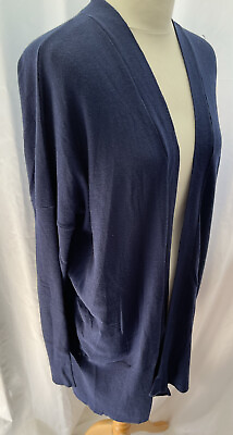#ad Cardigan Minimum Size L Navy Polyester Blend Knit Long Sleeve Open Pockets GBP 7.19