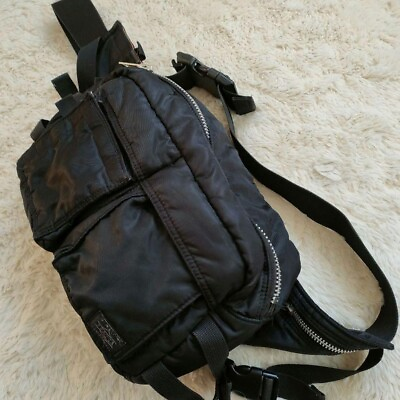 #ad Yoshida bag Waist Bag Porter Tanker Black From Japan Used TW04 $96.00