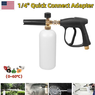 #ad #ad 1 4quot; Snow Foam Soap Lance Cannon Pressure Jet Bottle Spray Washer Gun Car Washer $21.99