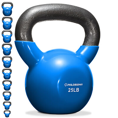 Vinyl Coated Cast Iron Kettlebell 5 lbs to 50 Pound Weights #ad $31.99
