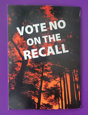 VOTE NO ON THE RECALL California NEWSOM election postcard 2021 USED $1.99