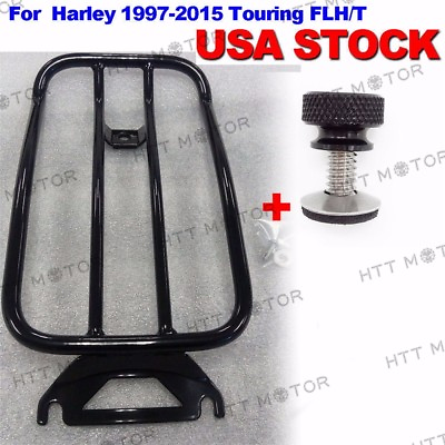 HTTMT Black Solo Seat Luggage Rack CNC Bolt For Harley 97 15 Touring FLH FLT #ad $44.28