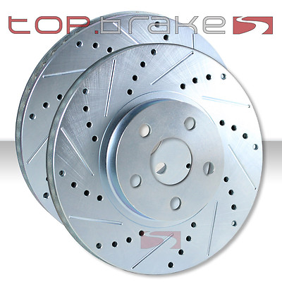 #ad REAR Performance Cross Drilled Slotted Brake Disc Rotors TB34049 $119.28