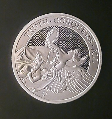 #ad 2022 quot;TRUTH CONQUERS ALLquot; SAINT HELENA 999 SILVER 1 OZ OUNCE ART ROUND BAR COIN $39.99