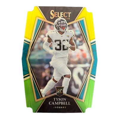 #ad #ad 2021 PANINI SELECT PREMIER #189 TYSON CAMPBELL GREEN YELLOW PRIZM DIE CUT RC $2.99