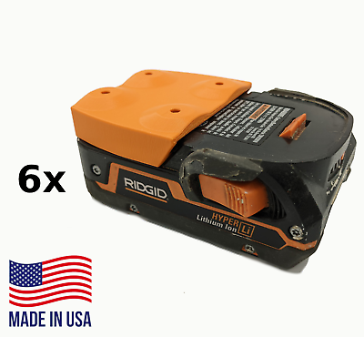 #ad ORANGE 6 Pack: RIDGID 18V Battery Mounts Hangers Holders MADE IN USA $11.99