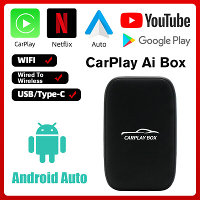 #ad #ad Wireless Carplay AI box Android Auto Adapter Converter w Netflix YouTube WIFI US $48.58