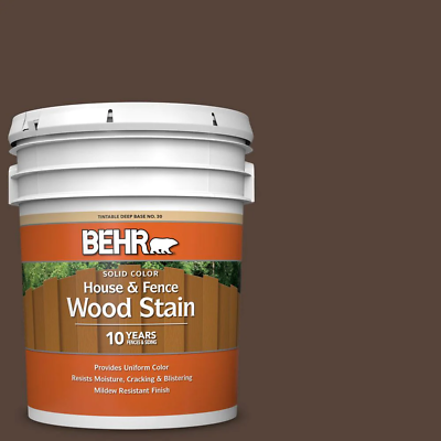#ad #ad 1 amp; 5 gal. #PFC 25 Dark Walnut Solid Color House and Fence Exterior Wood Stain $38.39