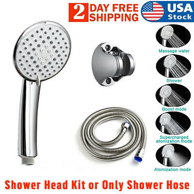 #ad 5 10 FT Shower Hose High Pressure 5 Modes Bathroom Shower Spray Head Handheld $8.99