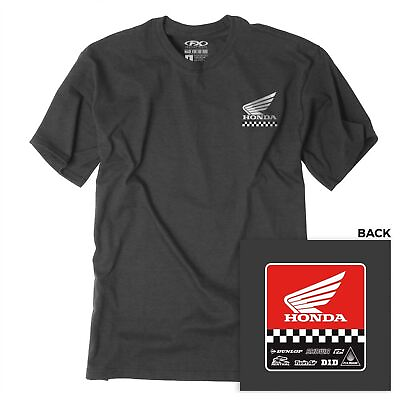 #ad Factory Effex Honda Starting Line T Shirt Heather Charcoal Medium 27 87302 $29.24