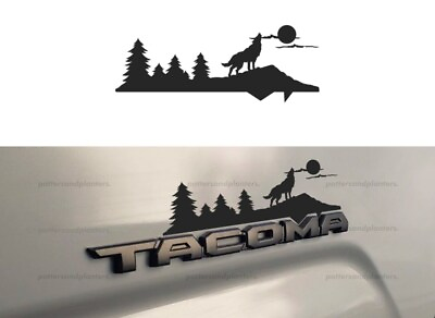 #ad For 2016 2023 Toyota Tacoma Lone Wolf Side Door Emblem Badge Vinyl Decal $14.99