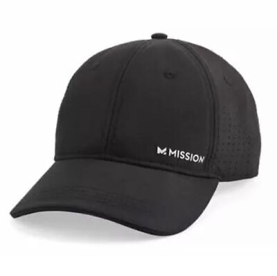 #ad Mission Vented Cooling Performance Hat Unisex Adjustable One Size Fits All Black $16.20