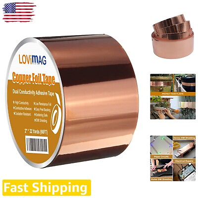#ad Premium 2inch x 66ft Copper Foil Tape for EMI Shielding and Crafts High Con... $30.99