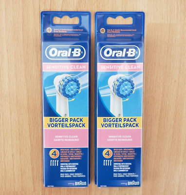 #ad #ad 8 pcs Oral B Sensitive Clean Replacement Toothbrush Brush Heads USA 2x4 packs $19.95
