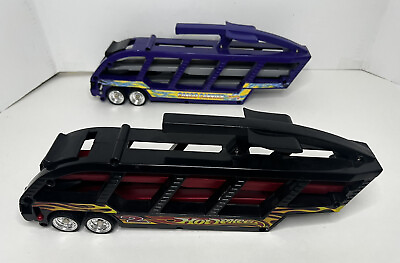 #ad 2000 Mattel Hot Wheels Trucking Co. Cargo Carrier Purple amp; Black Cars Trucks EUC $24.99