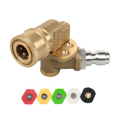 #ad Garden High Pressure Washer Rotary Joint Nozzle 180° Rotation 5 Angles 4500psi $22.18