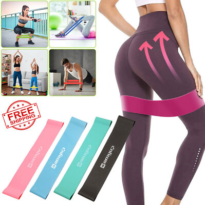 #ad Resistance Loop Bands Workout Strength Fitness Yoga Gym Exercise Pull Up 4 Set $6.39